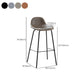 Taburete de bar moderno con respaldo, taburete de hierro con cojín de cuero para comedor