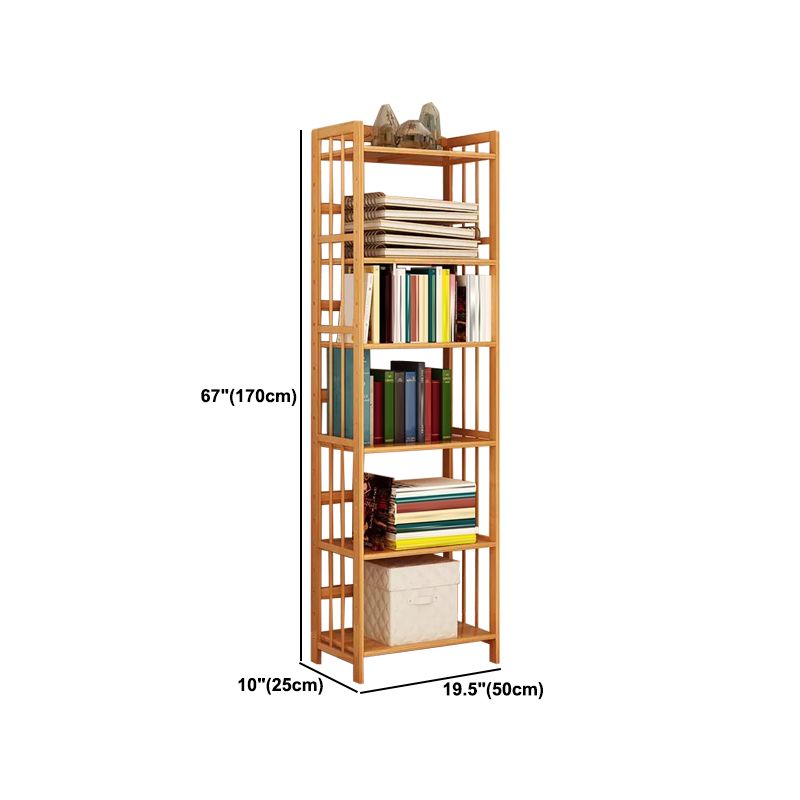 Contemporary Brown Bamboo Shelf Bookcase Open Bookcase for Study Room Clearhalo 'Bookcases' 'furn' 'furn_bookcases' 'Furniture' 'Office Furniture' 1200x1200_30821445-478b-4407-b64d-e95c6c54b84d
