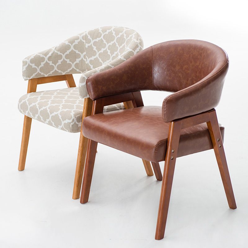 Modern Dining Arm Chair Upholstered Armchair with Wood Legs (Set of 2) Clearhalo ' kitchen&dining_furn' 'Dining Chairs' 'Dining Tables & Seating' 'dining_chair' 'furn' 'furn_dining_chair' 'Furniture' 'furniture_dining_chair' 'Kitchen & Dining Furniture' 'kitchen' 1200x1200_30828798-1797-48be-b926-535d60ff93fc