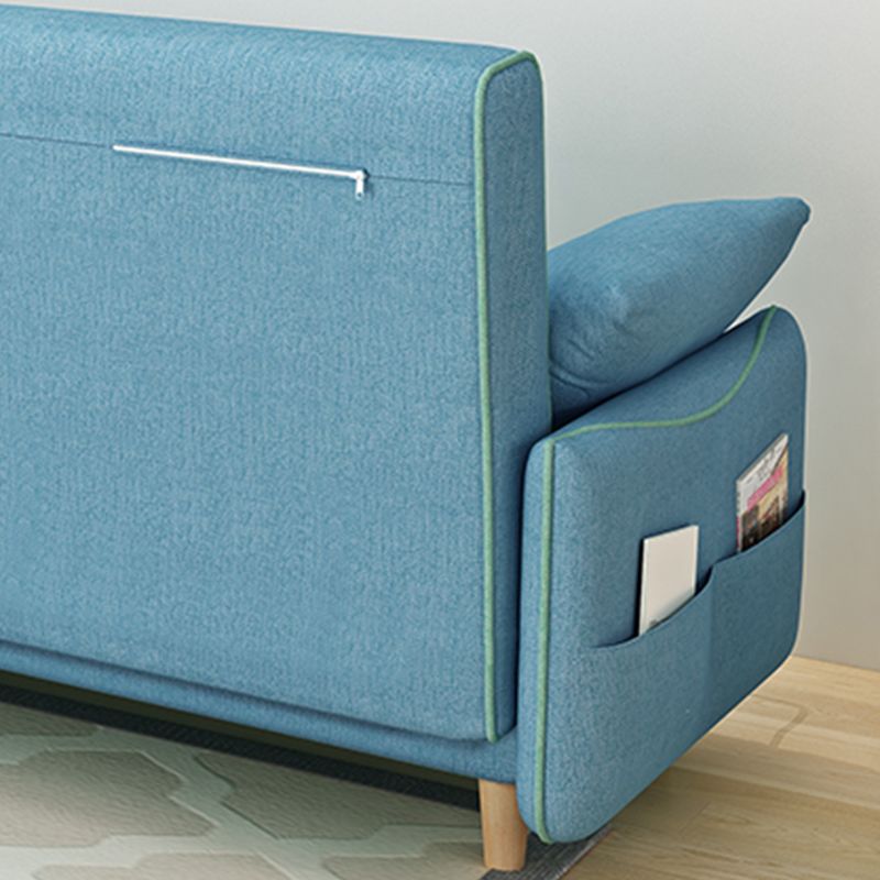 Miscela di cotone convertibile di divano di divano a braccio quadrato contemporaneo in blu