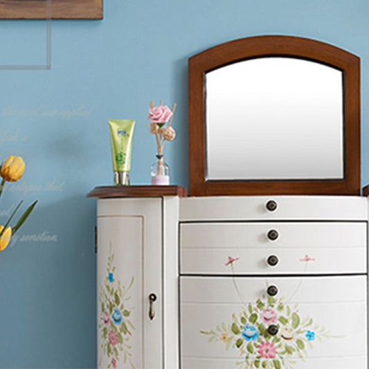 Victorian 1- cassetti Vanity Set con sgabello e toeletta a specchio