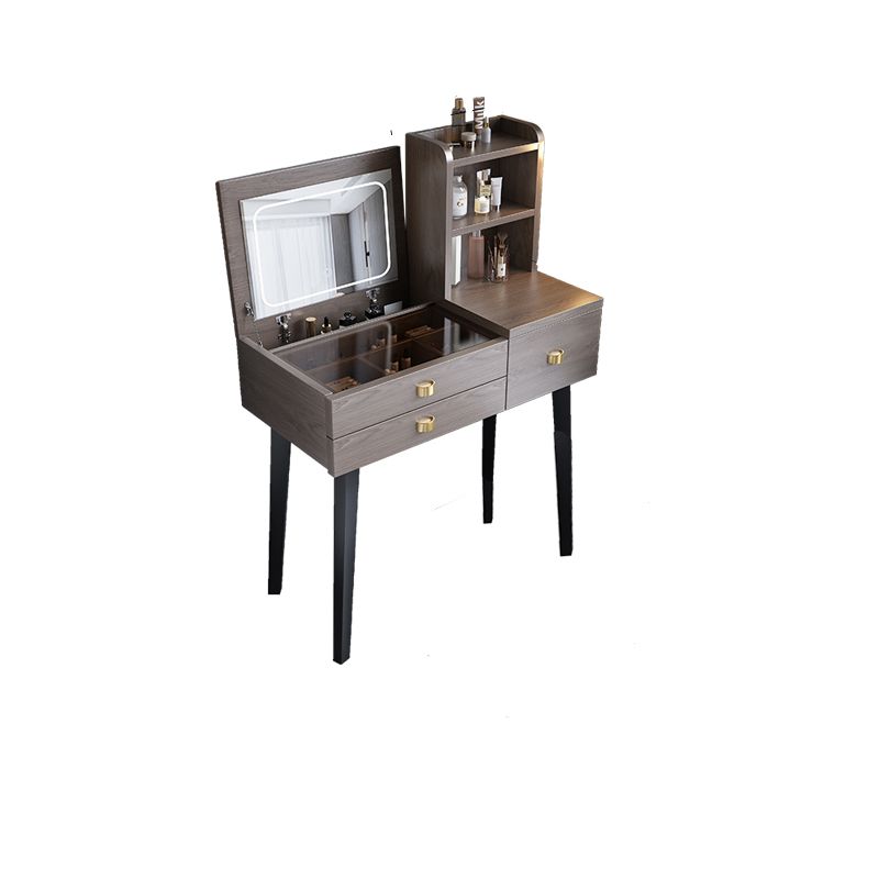 Flip-Top-Waschtabelle 3-Schüchterstuhl-Waschtisch mit Lagerregalen