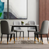 Glam Style Metal Dining Room Chairs Armless Parsons Leather Chair for Restaurant Clearhalo ' kitchen&dining_furn' 'Dining Chairs' 'Dining Tables & Seating' 'dining_chair' 'furn' 'furn_dining_chair' 'Furniture' 'furniture_dining_chair' 'Kitchen & Dining Furniture' 'kitchen' 1200x1200_30867f5e-1b86-4e1c-bd55-7981c1d648b6
