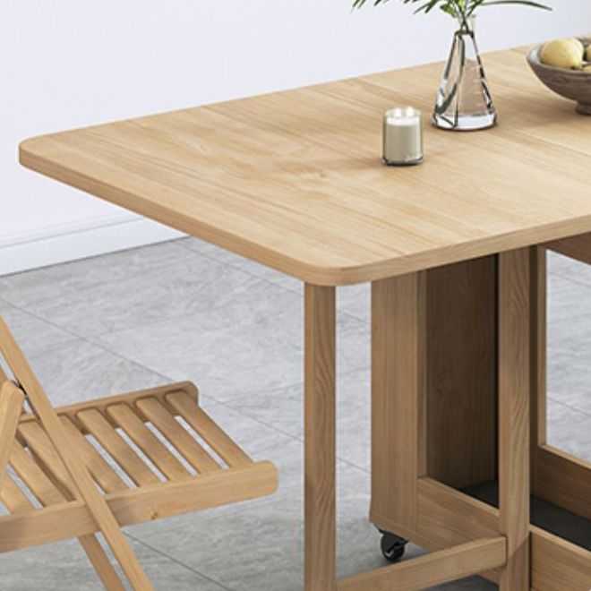 Modern Dining Table Foldable Rectangle Tabletop with Wood Base Clearhalo 'Dining Tables & Seating' 'Dining Tables' 'dining_table' 'furn' 'furn_dining_table' 'Furniture' 'Kitchen & Dining Furniture' 1200x1200_3086cdf9-6156-46e3-8f79-71c4161910ef