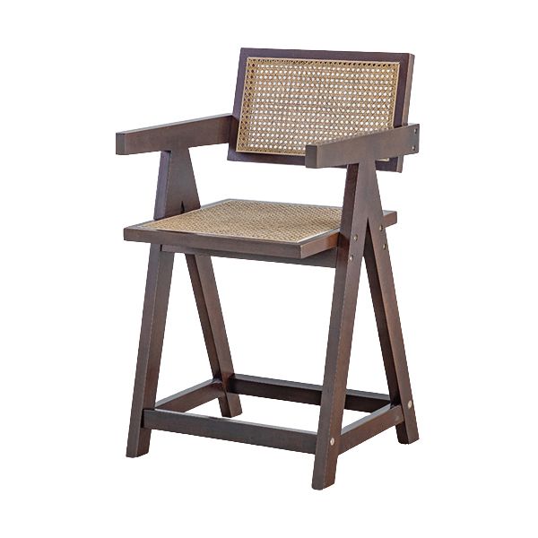 Eigentijdse lage rug vast hout gewapende barkruk met voetsteun