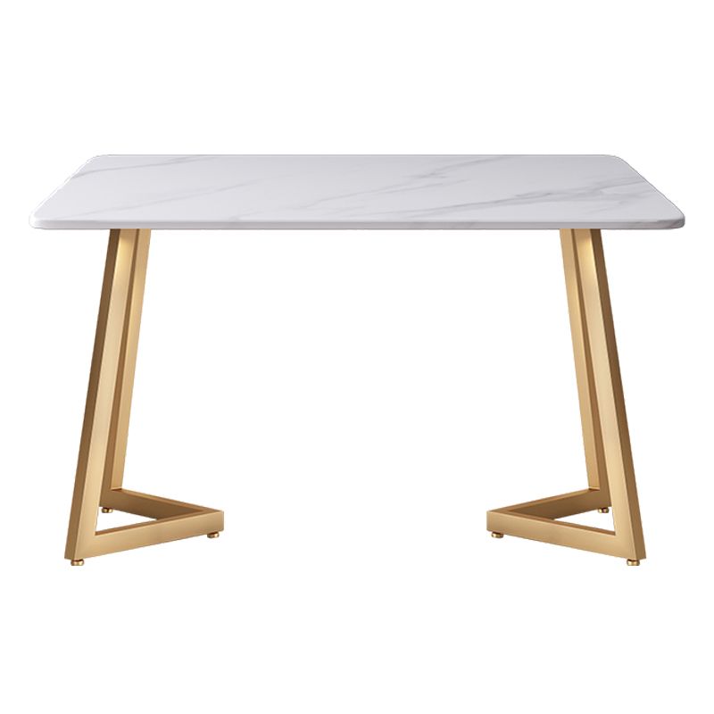 Modern White Kitchen Dining Table Sintered Stone Rectangle Shape Dining Table with Double Pedestal Clearhalo ' dining_table' 'Dining Tables & Seating' 'Dining Tables' 'Furniture' 'furniture_dining_table' 'Kitchen & Dining Furniture' 'kitchen&dining_furn' 'kitchen' 'kitchen_dining_table' 1200x1200_30883110-0490-48bf-b4e8-4d2abc5ed32f
