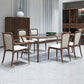 Dining Room Contemporary Walnut Wood Upholstered Solid Back Dining Chair Clearhalo 'Dining Chairs' 'Dining Tables & Seating' 'dining_chair' 'furn' 'furn_dining_chair' 'Furniture' 'Kitchen & Dining Furniture' 1200x1200_30889655-5fb0-44f4-9ef0-578a9bdd1e13