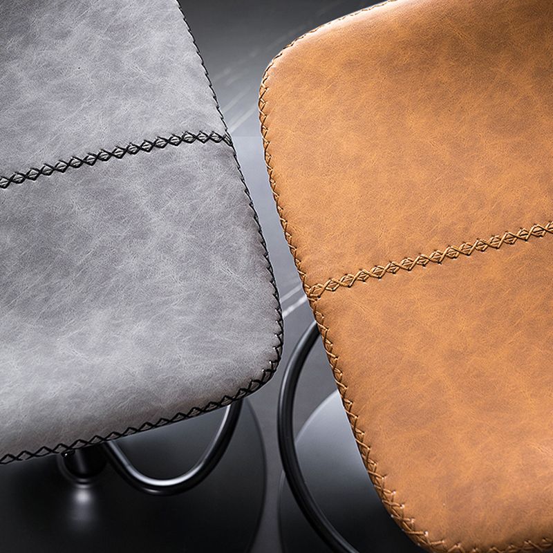 Adjustable Height Leather Footrest Bar Stool Matte Finish Home Low Back Stool Clearhalo 'Bar Furniture' 'Bar Stools' 'bar_stools' 'furn' 'furn_bar_stools' 'furniture_bar_stools' 'Kitchen & Dining Furniture' 'kitchen&dining_furn' 'kitchen' 'kitchen_furn' Furniture' 1200x1200_3088c89f-eb68-4d0b-b4aa-13cb48f4ed76