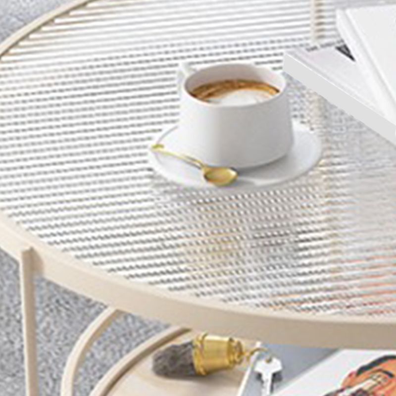 Tavolino moderno a tavolino singolo in vetro con scaffale