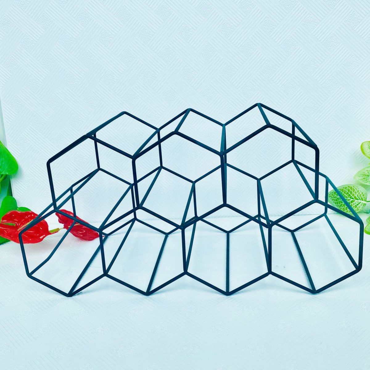 Tabletop or Countertop Free-Stand Bottle Wine Rack Modern Metal Wine Bottle Holder Clearhalo 'furn' 'furn_wine_racks' 'Furniture' 'Kitchen & Dining Furniture' 'Wine Racks' 'wine_racks' 1200x1200_308a2666-226b-449a-a2a4-60677e297664