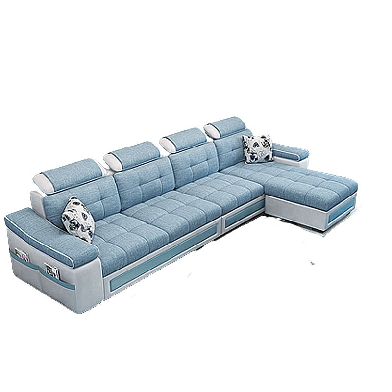 108.3"L √ó 57.09"W √ó 35.43"H Sloped Arms Sectional Slipcovered Sofa with Pocket Storage Clearhalo 'furn' 'furn_sectionals' 'Furniture' 'furniture_sectionals' 'Living Room Furniture' 'Sectionals' 1200x1200_308a3db7-d910-4080-8690-b2fc0e32671b