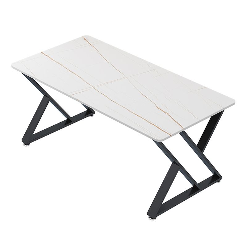 Glam Style Stone Computer Desk Rectangular Office Desk with Metal Legs Clearhalo 'furn' 'furn_office_desk' 'Furniture' 'Office Desks' 'Office Furniture' 'office_desk' 1200x1200_308a7b61-1811-4faf-a5d3-232888d65866