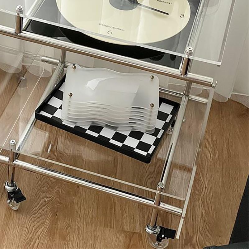 Moderne Acryl -obere rechteckige Doppelstufe Akzent -Seiten Tabelle