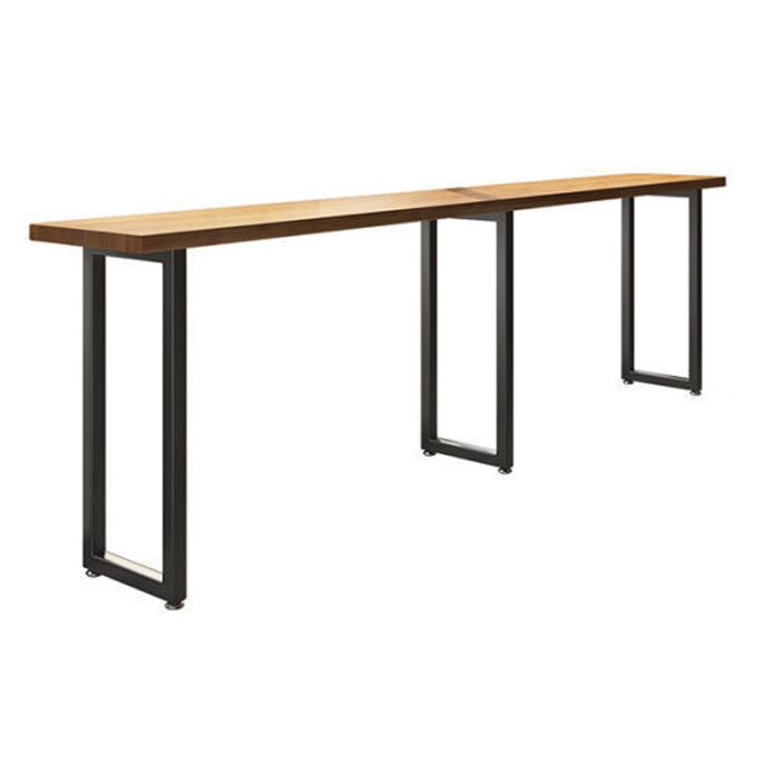 Pine Wood Bar Dining Table Industrial Bar Dining Table with Sled Base in Black Clearhalo 'Bar Furniture' 'Bar Tables' 'bar_tables' 'furn' 'furn_bar_tables' 'Furniture' 'furniture_bar_tables' 'Kitchen & Dining Furniture' 1200x1200_308e2d01-5284-4f92-86a9-17d4b41d1c30