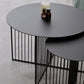 Mid-century Modern Iron Round Top Coffee Table Cross Legs Cocktail Table Clearhalo 'Coffee & Accent Tables' 'Coffee Tables' 'coffee_tables' 'furn' 'furn_coffee_tables' 'Furniture' 'Living Room Furniture' 1200x1200_308e83cc-7d87-4b44-a99a-6c965f0a134a