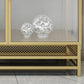 Glam Metal Curio Curio Porte in vetro Display mobile per soggiorno
