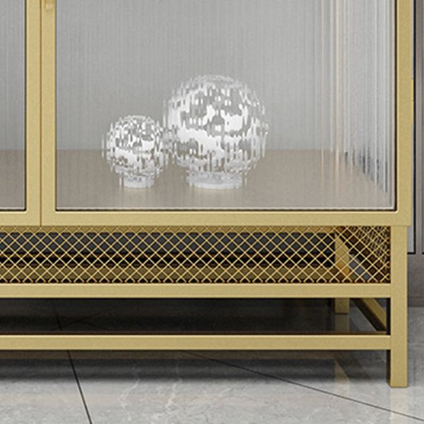 Glam Metal Curio Curio Porte in vetro Display mobile per soggiorno