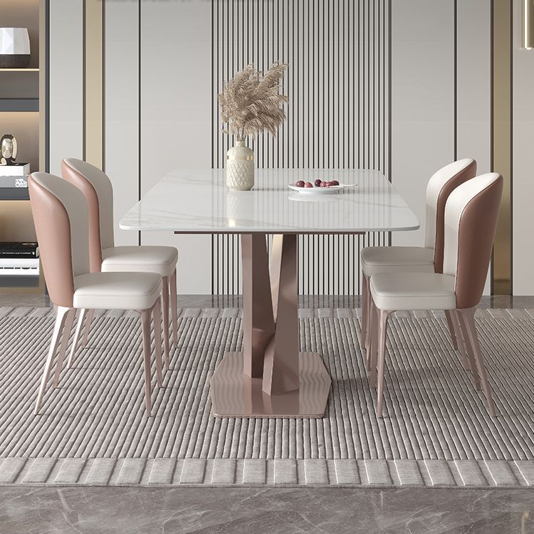 Glam Style Sintered Stone Dining Set 1/4/5/7 Pieces Dining Set for Dining Areas Clearhalo 'Dining Room Sets' 'Dining Tables & Seating' 'dining_room_set' 'furn' 'furn_dining_room_set' 'Furniture' 'furniture_dining_room_set' 'Kitchen & Dining Furniture' 1200x1200_30907f4f-9d37-4459-b36d-01fbe5fcdee5