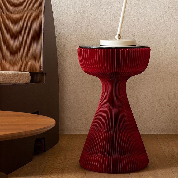 21.25" Tall Kraft Paper Pedestal End Table Round Glass Top Side Table Clearhalo 'Coffee & Accent Tables' 'End & Side Tables' 'end_side_tables' 'furn' 'furn_end_side_tables' 'Furniture' 'Living Room Furniture' 1200x1200_3091436b-5254-4fc7-8035-abf7fcd9c68e