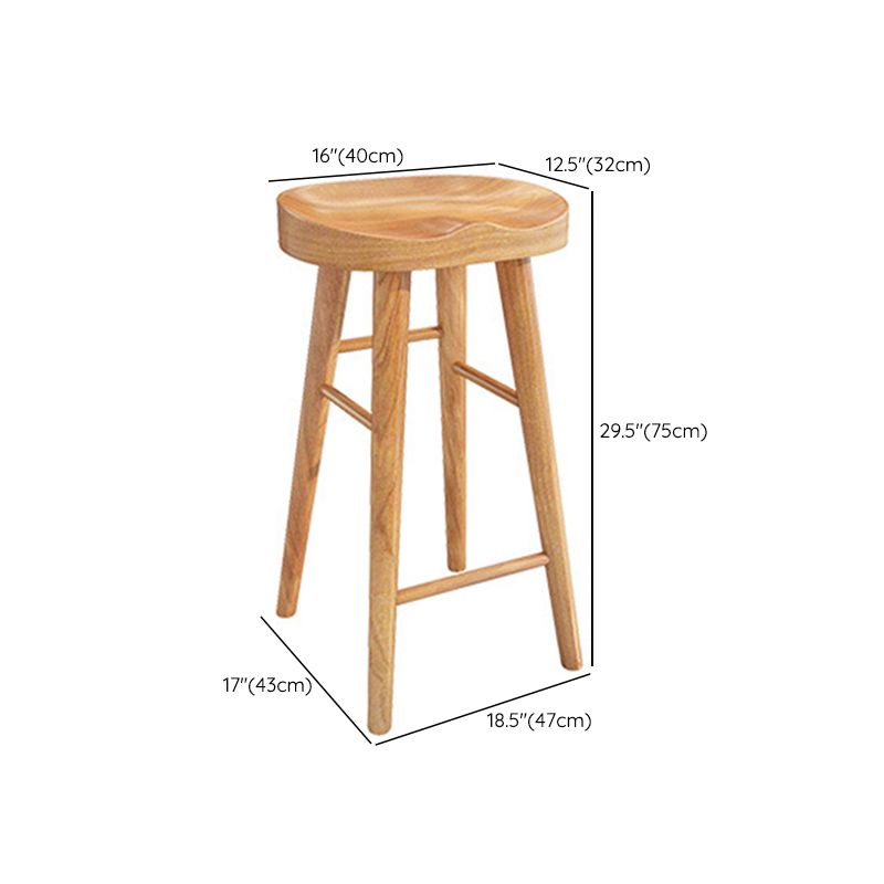 Solid Wood Dining Stool Contemporary Bar Stools with Footrest Clearhalo 'Bar Furniture' 'Bar Stools' 'bar_stools' 'furn' 'furn_bar_stools' 'Furniture' 'Kitchen & Dining Furniture' 1200x1200_3091436e-f394-4cef-995f-9f3035ac2a93