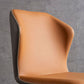 Contemporary Dining Armless Chairs Matte Finish Leather Curved Wingback Side Chair