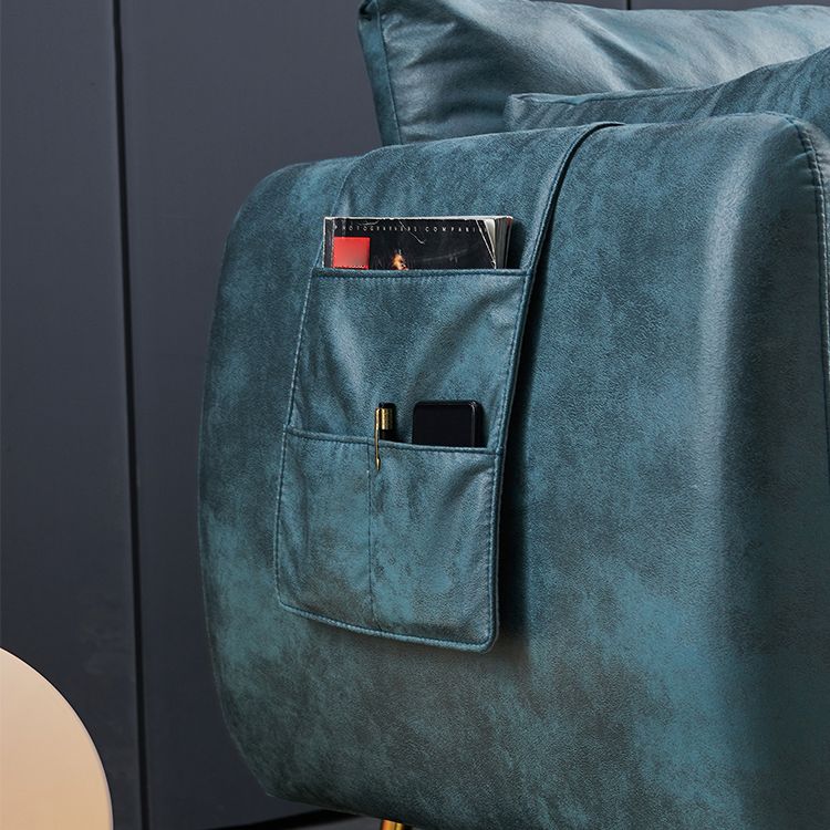 Divano macchie in pelle finta con il braccio top a cuscino a cuscino singolo per soggiorno