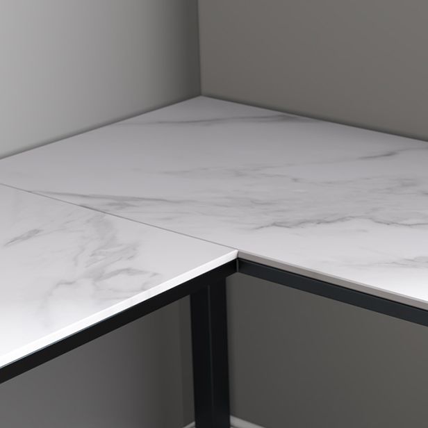 Scrivania angolare in pietra sinterita moderna senza scaffale per ufficio