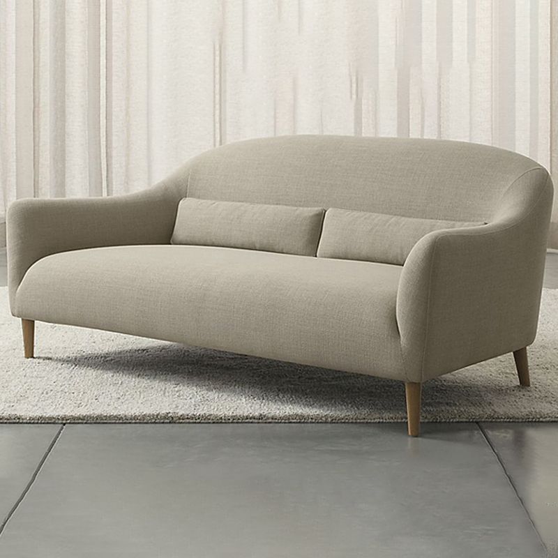 31.5"H Square Arm Linen Solid Color Scandinavian Curved Sofa Clearhalo 'furn' 'furn_sofas' 'Furniture' 'furniture_sofas' 'kitchen' 'kitchen_sofas' 'Living Room Furniture' 'Sofa' 'sofas' 1200x1200_30951b0b-0276-4351-80a2-136c0793ad7f