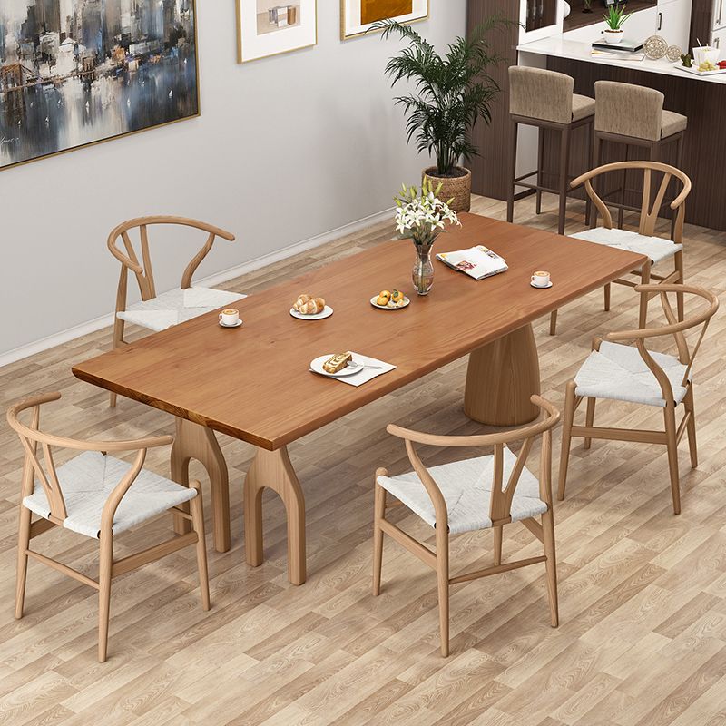 Modern Pine Wood Table for Restaurant Rectangle Dining Table with 3 Legs Clearhalo 'Dining Tables & Seating' 'Dining Tables' 'dining_table' 'furn' 'furn_dining_table' 'Furniture' 'furniture_dining_table' 'Kitchen & Dining Furniture' 'kitchen' 'kitchen_dining_table' 1200x1200_30957002-ff17-4fd3-8339-15f3d161b1de