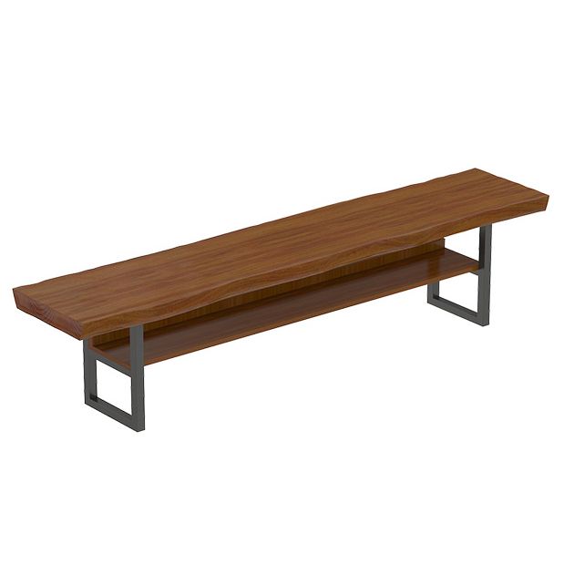 Industrial Pine Wood Top TV Media Media Console Brown Media Console con estantes