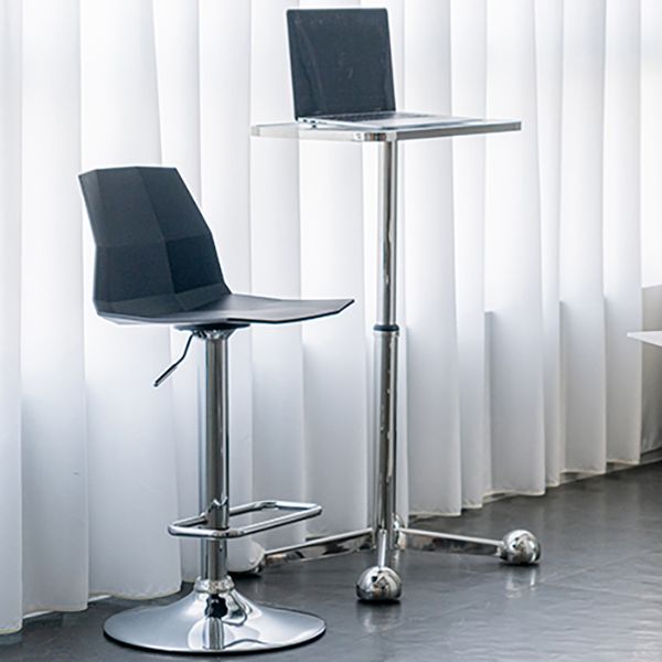 Modern Backrest Armless Counter Stool Iron Cafe Bar Stool with Plastic Cushion