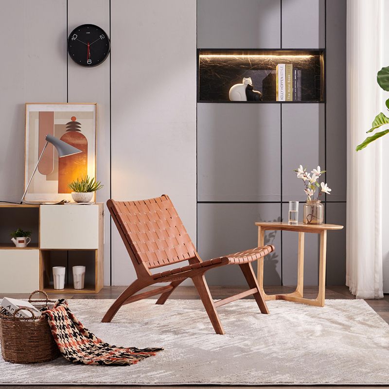 25.59" L x 31.88" W x 25.98" H Brown/Nautral Woven Accent Chair Solid Wood Lounge Chair Clearhalo 'Accent Chairs' 'accent_chairs' 'Chairs & Seating' 'furn' 'furn_accent_chairs' 'Furniture' 'furniture_accent_chairs' 'Living Room Furniture' 1200x1200_3097bf3f-3746-4973-a340-7d553ef2a2b3