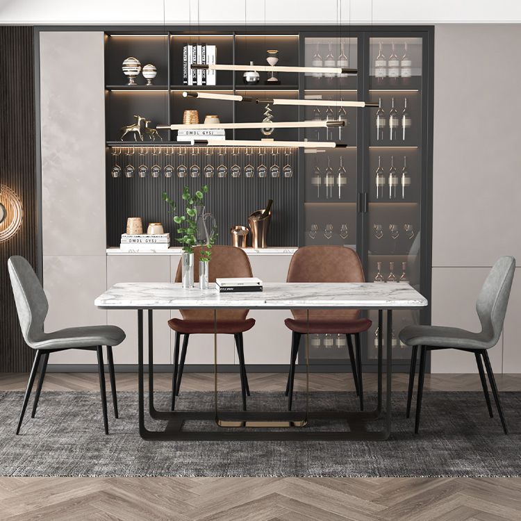 Faux Leather Contemporary Dining Room Chair Matte Finish Solid Back Dining Chairs Clearhalo ' kitchen&dining_furn' 'Dining Chairs' 'Dining Tables & Seating' 'dining_chair' 'furn' 'furn_dining_chair' 'Furniture' 'furniture_dining_chair' 'Kitchen & Dining Furniture' 'kitchen' 1200x1200_3099586d-b819-4787-9b23-ab8aa85749c4