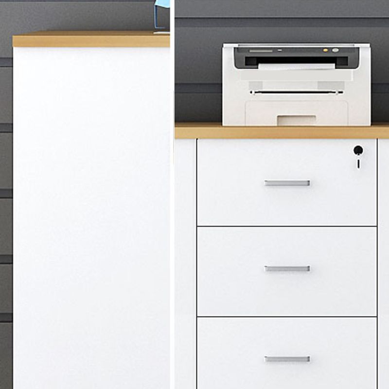 Bloqueo de cajones Archivo de estantes de almacenamiento de madera Archivo lateral moderno para la oficina
