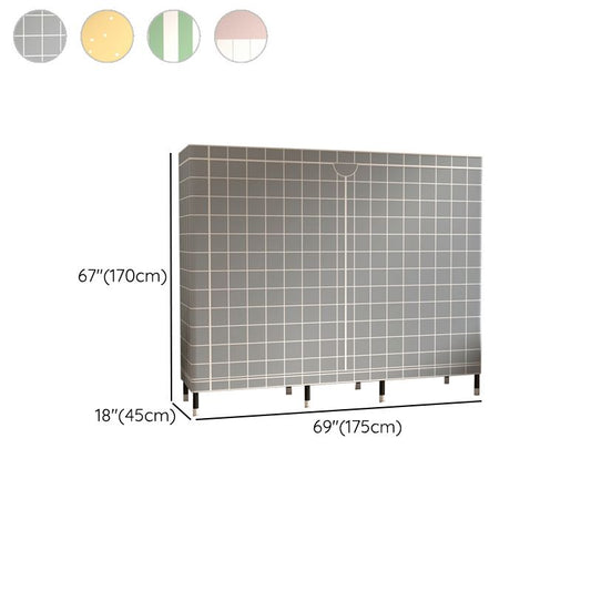 Contemporary Wardrobe Cabinet with Shelves Steel Wardrobe Armoire for Home