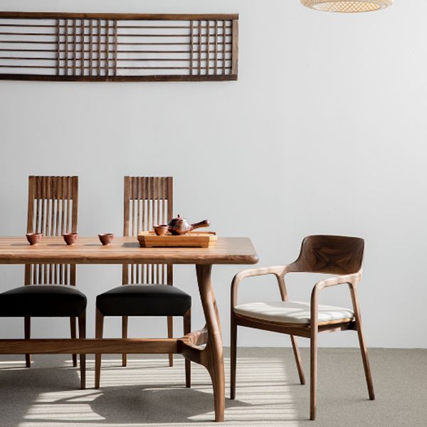 Tavolo da pranzo marrone in stile contemporaneo in legno solido tavolo da panorama