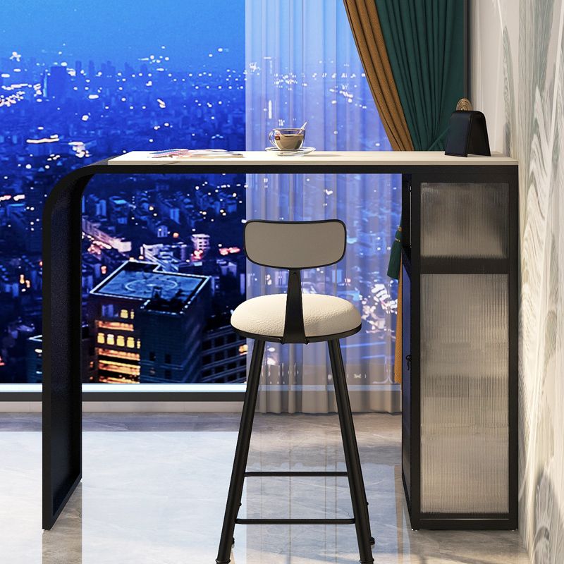 Contemporary Style Bar Table Stone Rectangle Bar Wine Table with Storage Clearhalo 'Bar Furniture' 'Bar Tables' 'bar_tables' 'furn' 'furn_bar_tables' 'Furniture' 'Kitchen & Dining Furniture' 1200x1200_309c0476-feae-4f1a-8d59-ff7b61855305