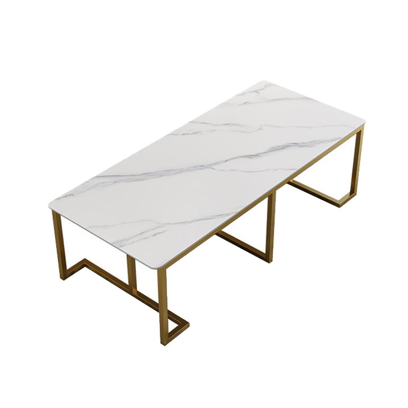 Modern Style Stone Office Desks Rectangular Shape Conference Table with Legs for Office