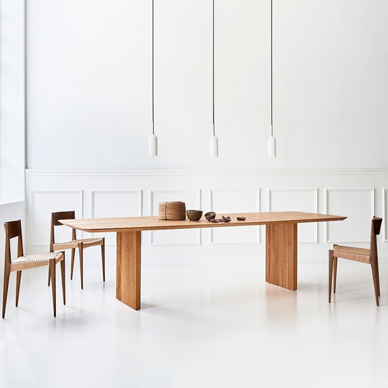 Modern Pine Wood Table for Restaurant Rectangle Dining Table with Double Pedestal Clearhalo ' dining_table' 'Dining Tables & Seating' 'Dining Tables' 'furn' 'furn_dining_table' 'Furniture' 'furniture_dining_table' 'Kitchen & Dining Furniture' 'kitchen&dining_furn' 'kitchen' 'kitchen_dining_table' 1200x1200_309cf8cc-c006-4994-bba6-34ca311b37e8