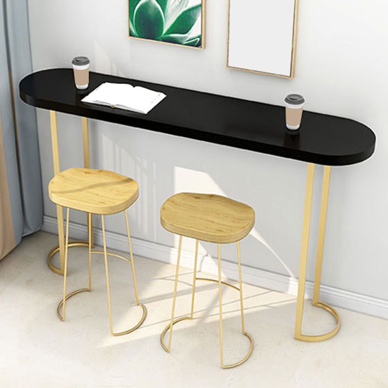 Glam Pub Table Oval Bar Height Double Pedestal Bar Table for Indoor Clearhalo 'Bar Furniture' 'Bar Tables' 'bar_tables' 'furn' 'furn_bar_tables' 'Furniture' 'Kitchen & Dining Furniture' 1200x1200_309d2fee-b1b3-47cf-baca-c1167ed28a66