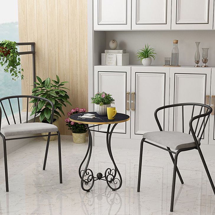 Metal X-base End Table Modernistic Round Side End Table for Living Room