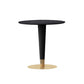 Table supérieure en pierre noire avec base de piédestal Table à manger ronde de luxe traditionnelle