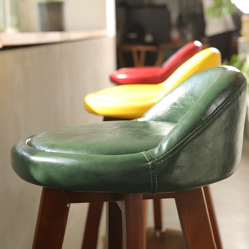 Scandinavia Bar-stool Wooden Legs Round Seat Bar Stool for Kitchen Clearhalo 'Bar Furniture' 'Bar Stools' 'bar_stools' 'furn' 'furn_bar_stools' 'furniture_bar_stools' 'Kitchen & Dining Furniture' 'kitchen&dining_furn' 'kitchen' 'kitchen_furn' Furniture' 1200x1200_309e7271-6254-4e4b-bc19-e4948662b120