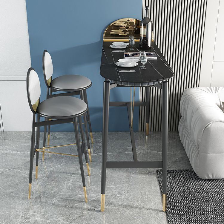 Stone Top Bar Table Traditional Luxury Bar Table with Trestle Base Clearhalo 'Bar Furniture' 'Bar Tables' 'bar_tables' 'furn' 'furn_bar_tables' 'Furniture' 'furniture_bar_tables' 'Kitchen & Dining Furniture' 1200x1200_309ec206-468c-482f-b1e1-4cb05d59b19a