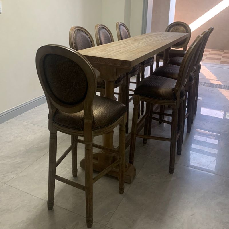 Juego de mesa rectangular para Bar y Pub, mesa y taburetes antiguos de madera maciza, 1/3/4 Uds.