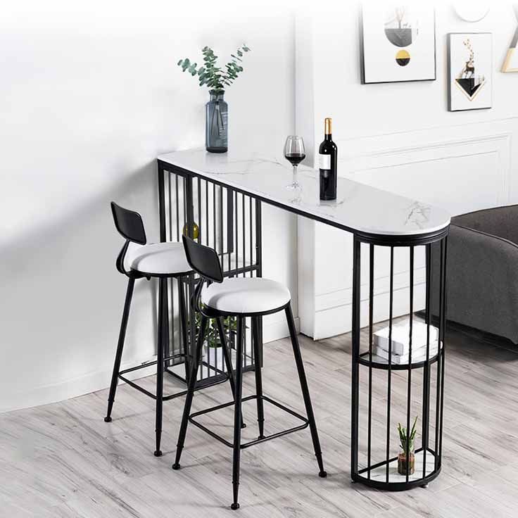 Living Room Glam Counter Height Set 1/2/3 Pieces Marble White Top Bistro Set Clearhalo 'Bar Furniture' 'furn' 'furn_home_bar_bar_sets' 'Furniture' 'Home Bars & Bar Sets' 'home_bar_bar_sets' 'Kitchen & Dining Furniture' 1200x1200_309f8ecb-60b4-4bce-a58e-12a4185592f4