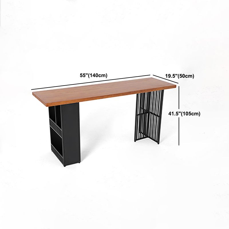 Tavolo da pranzo in legno in legno pino tavolo da bar industriale con doppio piedistallo