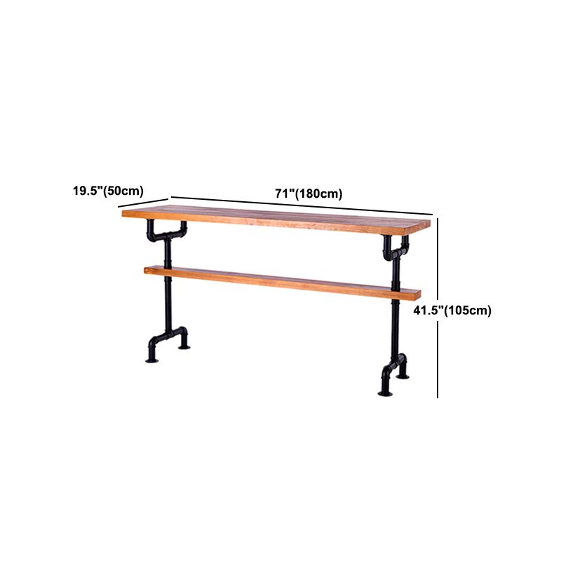 Tavolo da bar in legno solido rettangolo industriale set da 1/7 pezzi con sgabelli alti