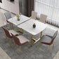 Glam 1/4/5/7 Pieces Scalable Dining Table Set with Sintered Stone Top White Dinette Set Clearhalo 'Dining Room Sets' 'Dining Tables & Seating' 'dining_room_set' 'furn' 'furn_dining_room_set' 'Furniture' 'furniture_dining_room_set' 'Kitchen & Dining Furniture' 'kitchen&dining_furn' 'kitchen' 1200x1200_30a3687a-f184-4363-99cc-de8265620d3d