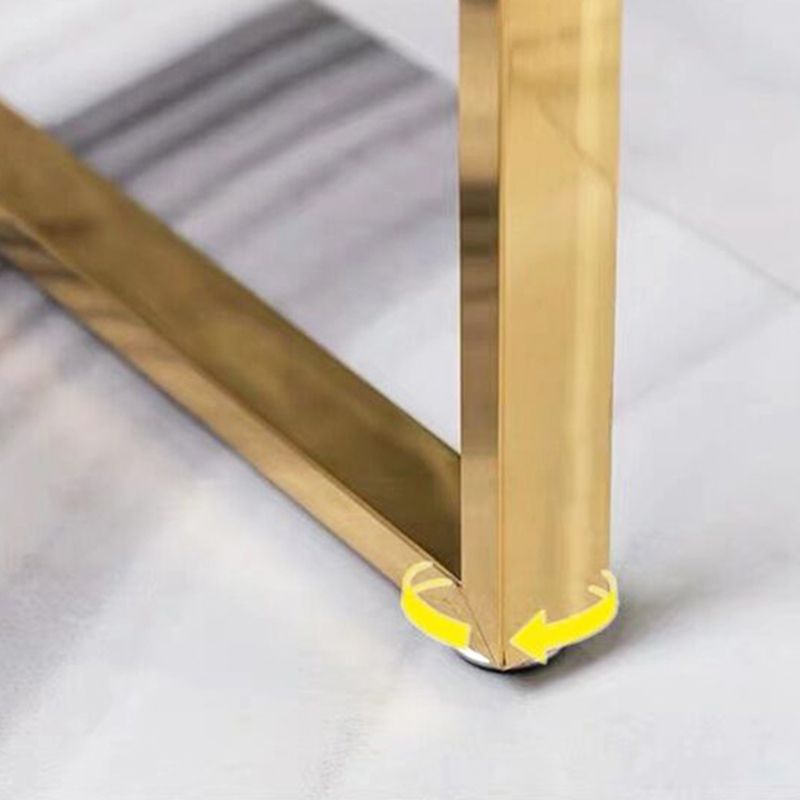 Tavolo da console glam di marmo e metallo rettangolo in bianco e nero